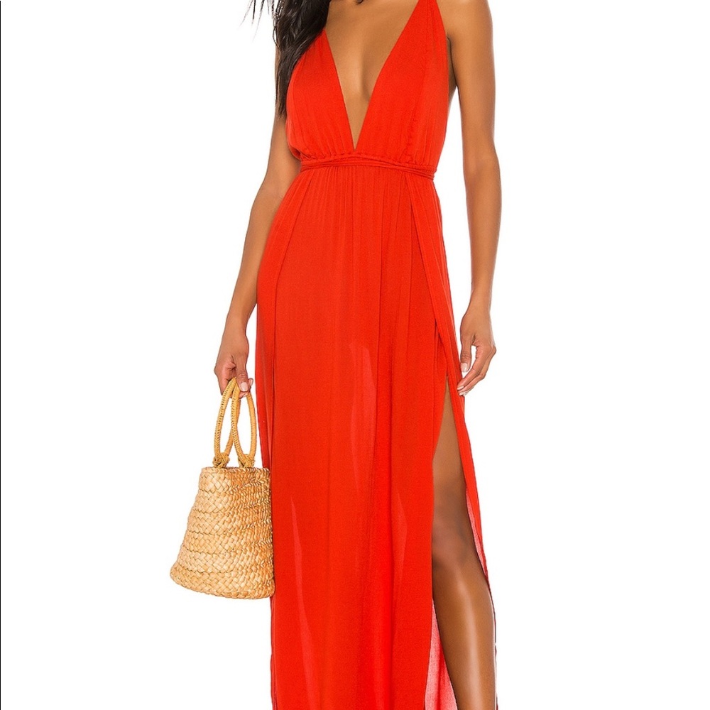 Indah River Maxi Dress in Fire sz SMALL